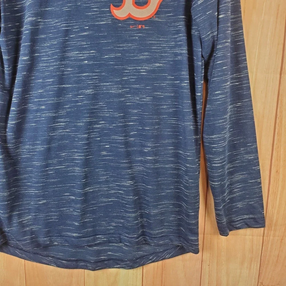 Nike‎ Dri Fit Hoodie Mens Small Navy Blue Graphic Boston Red Sox Baseball Team